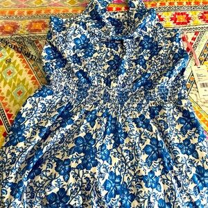 Vineyard Vines Romper in Blue & White Flowers (Big Girl Size XL) NEW w/Tag!